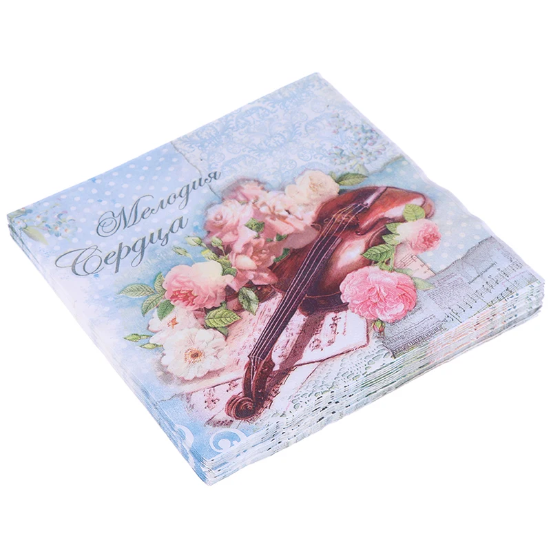 

20pcs/lot Multicolor Table Napkins Paper Tissue Printed Flower Napkins Tissue Vintage Wedding Birthday Party Supplies