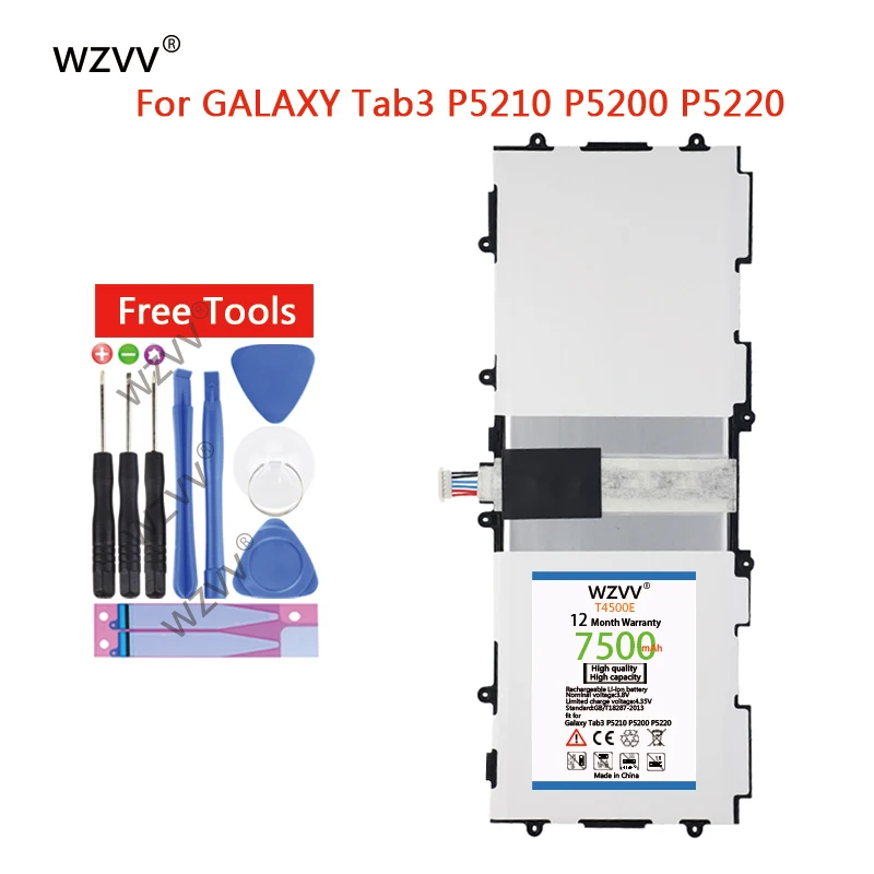 

wvzz 7500mAh Tablet Battery T4500E For Samsung Galaxy Tab 3 P5210 P5200 P5220 Replacement Batteries