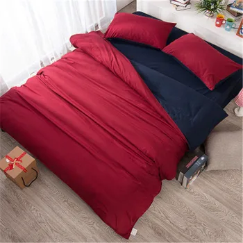 

2020 NEW Hot!!Free Shipping AB Side 4PCS Bedding Set Full King Queen bedclothes/ duvet covers quilt cover bedsheet Solid BED SET