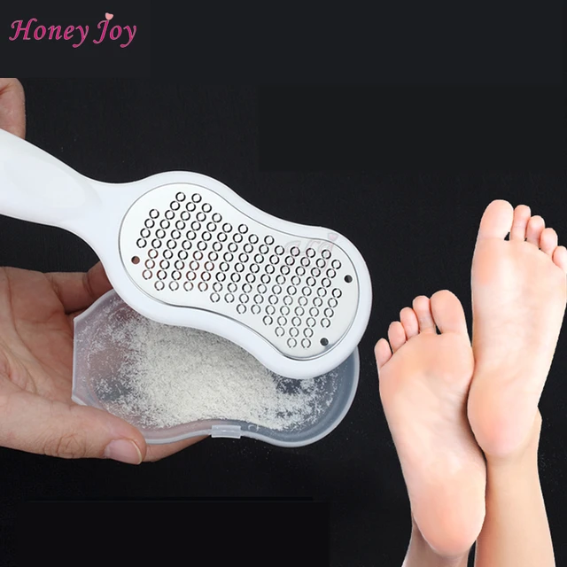 Pro Callus Remover Stainless Micro-File with Plastic Cap Foot Rasp Coarse  Fine Sides Flat Pedicure Feet Care Tool White Handle - AliExpress