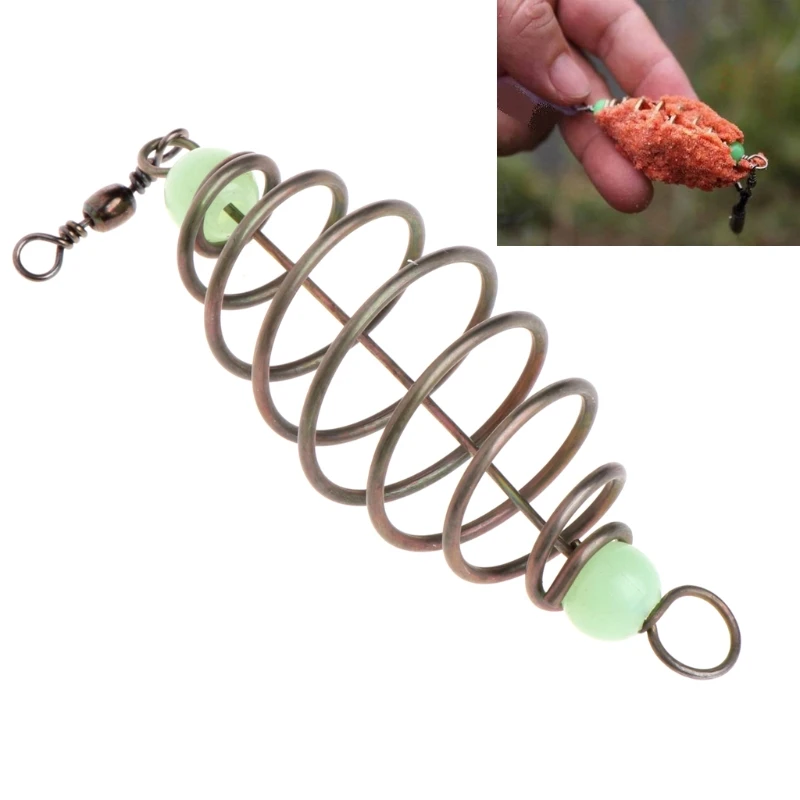 Fishing Bait Spring Lure Inline Hanging Tackle Stainless Steel Feeder 5 Pcs/Set