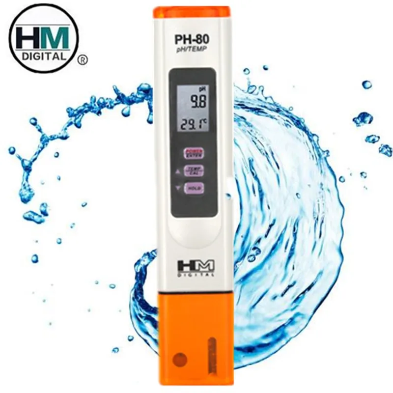 HM Digital PH-80 Waterproof Auto Calibrating pH Meter Hydro Tester 1 Pack 2 Pack 
