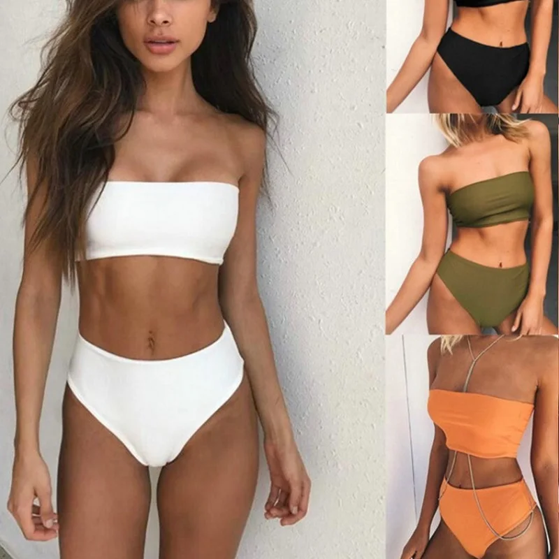 

bikini 2018 new swimsuit sexy women swimwear bandeau bikinis set biquini beach bathing suit swimming suit Brazilian suit push up