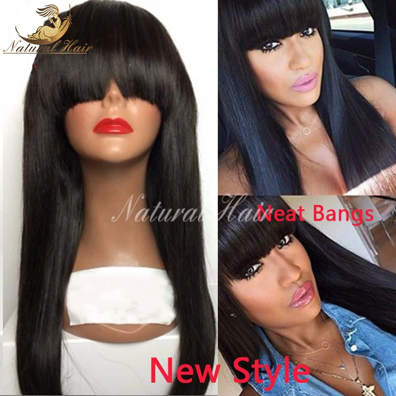 8A Quality High Ponytail Full Lace Wigs Silky Straight Virgin Lace