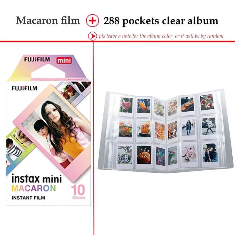 Fujifilm Instax Mini Фильм Макарон 10 листов для Instax Mini 9 8 7s 70 90 25 мгновенная Polariod камера мобильный телефон принтер SP2 SP1 - Цвет: Film and 288P Album