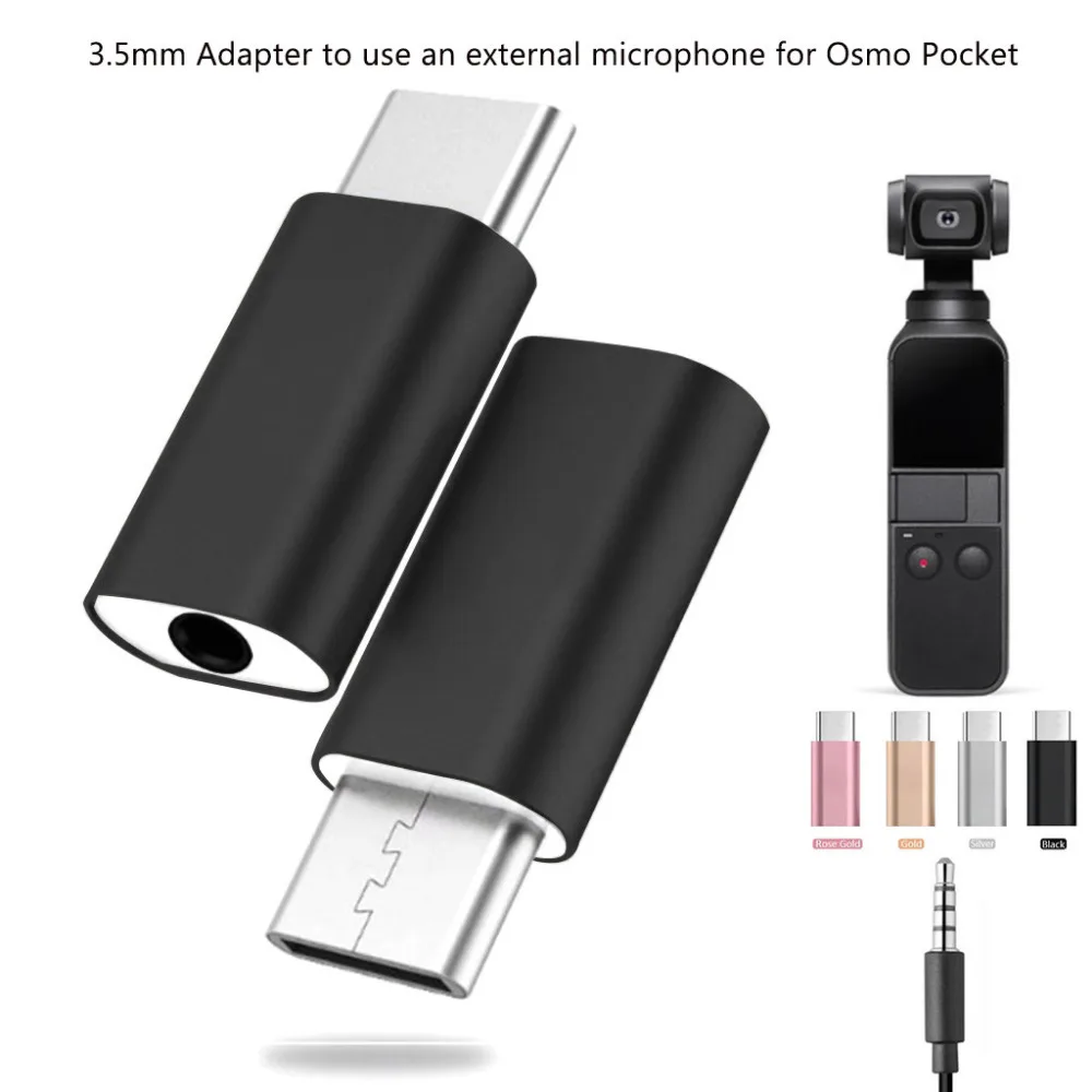 Тип C USB C до 3,5 мм аудио адаптер для внешнего микрофона для Osmo Pocket 3,5 мм аудио разъем для наушников микрофонный адаптер USB-C звук