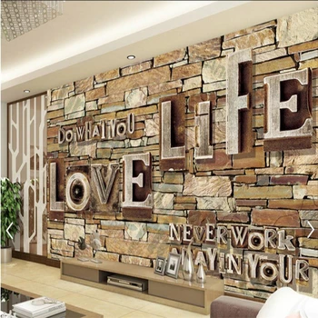 

beibehang Custom photo background wallpaper living room TV retro nostalgia relief alphabet wall 3d murals papel de parede