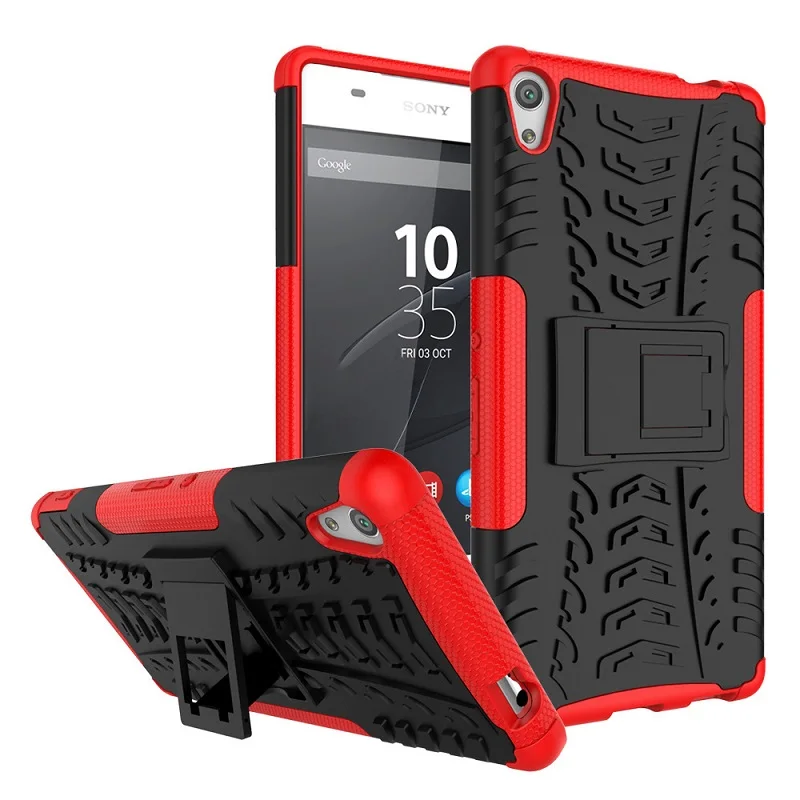 

Patterned Anti-knock Phone Case For Sony X XA XA1 Case Hybrid Silicone Rubber+ Hard PC Armor Kickstand Fitted Back Cover Case