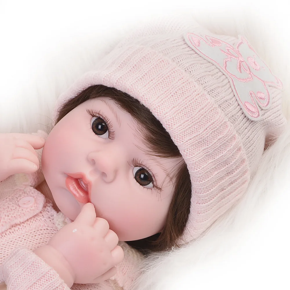 22 дюймов Силиконовые Винил Reborn Baby Doll Реалистичного новорожденных девочек
