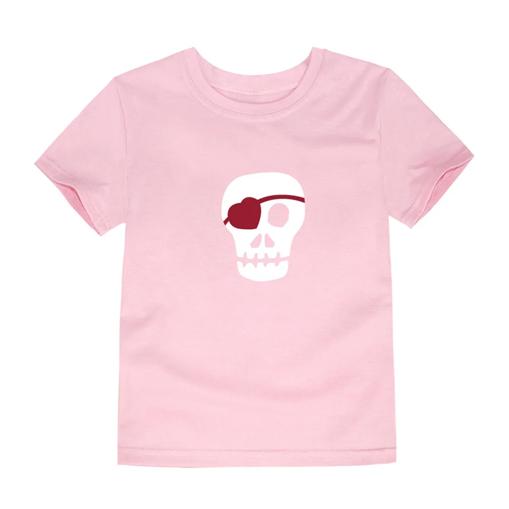 Лето детская одежда для Хэллоуина, череп футболка с черепом для мальчиков головы футболка футболки для девочек, для малышей Забавный Топ для Для детей от 2 до 14 лет - Цвет: TTB10