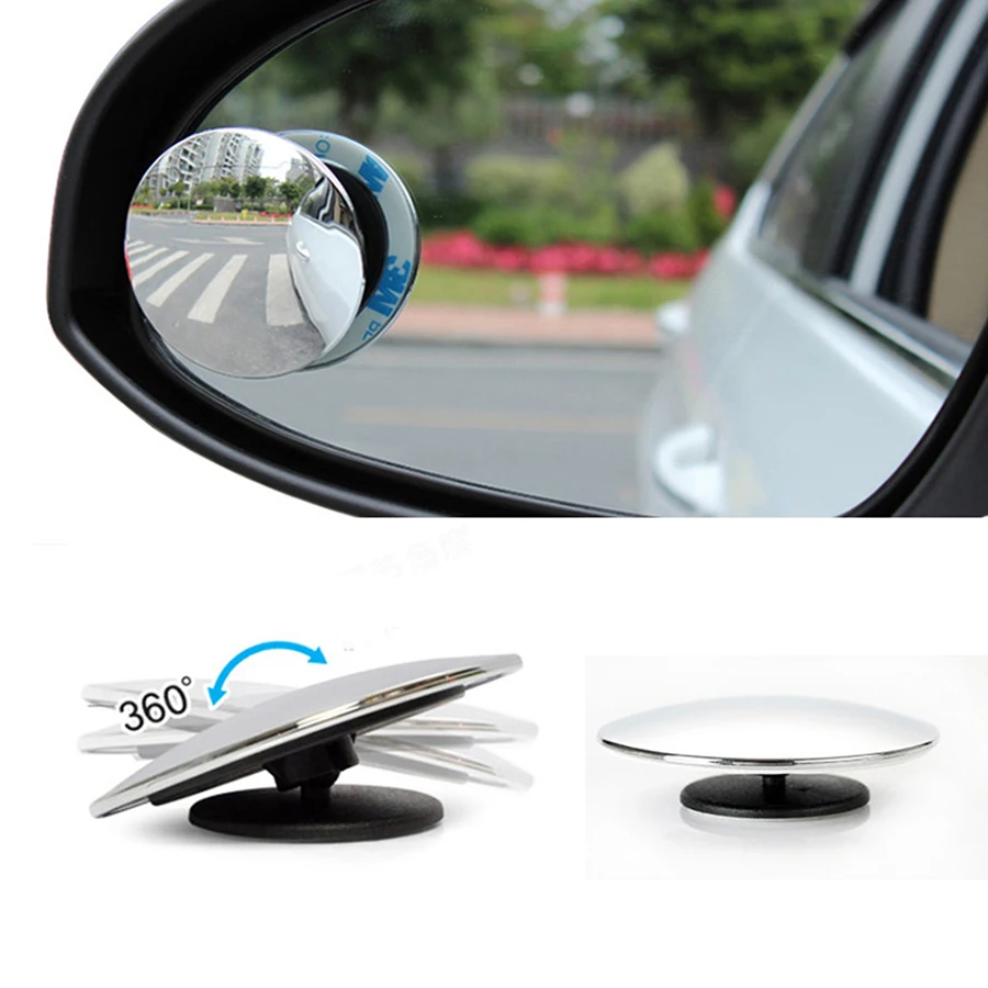 Claro Retrovisor del coche Retrovisor 360 Rotaci/ón de seguridad Gran angular Punto ciego Espejo de estacionamiento Redondo Convexo Auto Exterior Accesorios