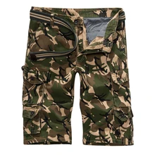 Летние мужские повседневные шорты-карго армейские мужские летние укороченные брюки свободная футболка с принтом больших размеров камуфляжные шорты мужские шорты
