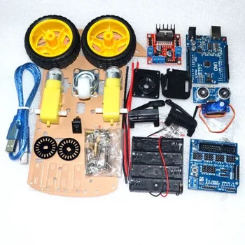 

Official smarian Avoidance tracking Motor Smart Robot Car Chassis Kit Speed Encoder Battery Box 2WD Ultrasonic module