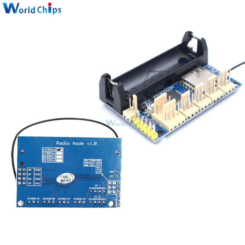 2 шт. Ra-02 LoRa радио узел V2.0 433 МГц SX1278 беспроводной модуль IPEX интерфейс для Arduino ATmega328P 3,7-12 В 14500 держатель батареи