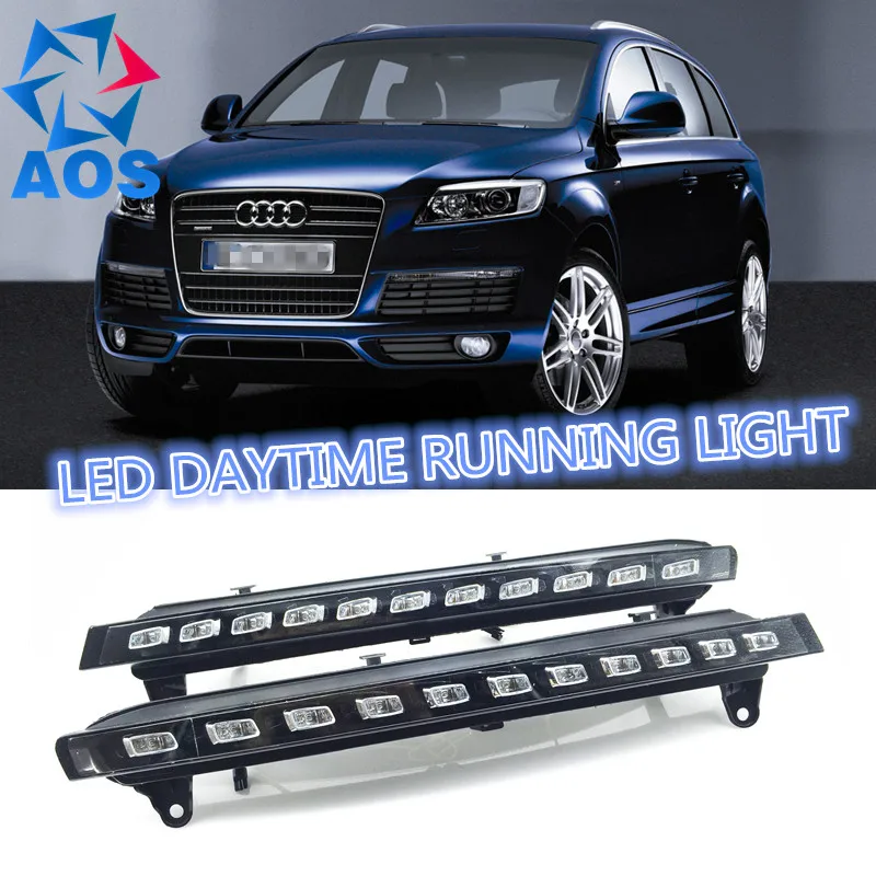 2PCs/set Auto LED DRL set Daylight Car Daytime Running lights For Audi Q7 2005 2006 2007 2008 2009 2010