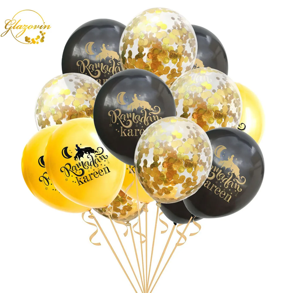 

Glazovin Party Balloons Eid Mubarak Islamic New Year Decor Happy Ramadan Decor Latex Baloon Eid Mubarak Party Hajj Balloon