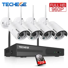 Techege 4CH CCTV System Wireless 960P NVR 4PCS 1 3MP IR Outdoor P2P Wifi IP CCTV