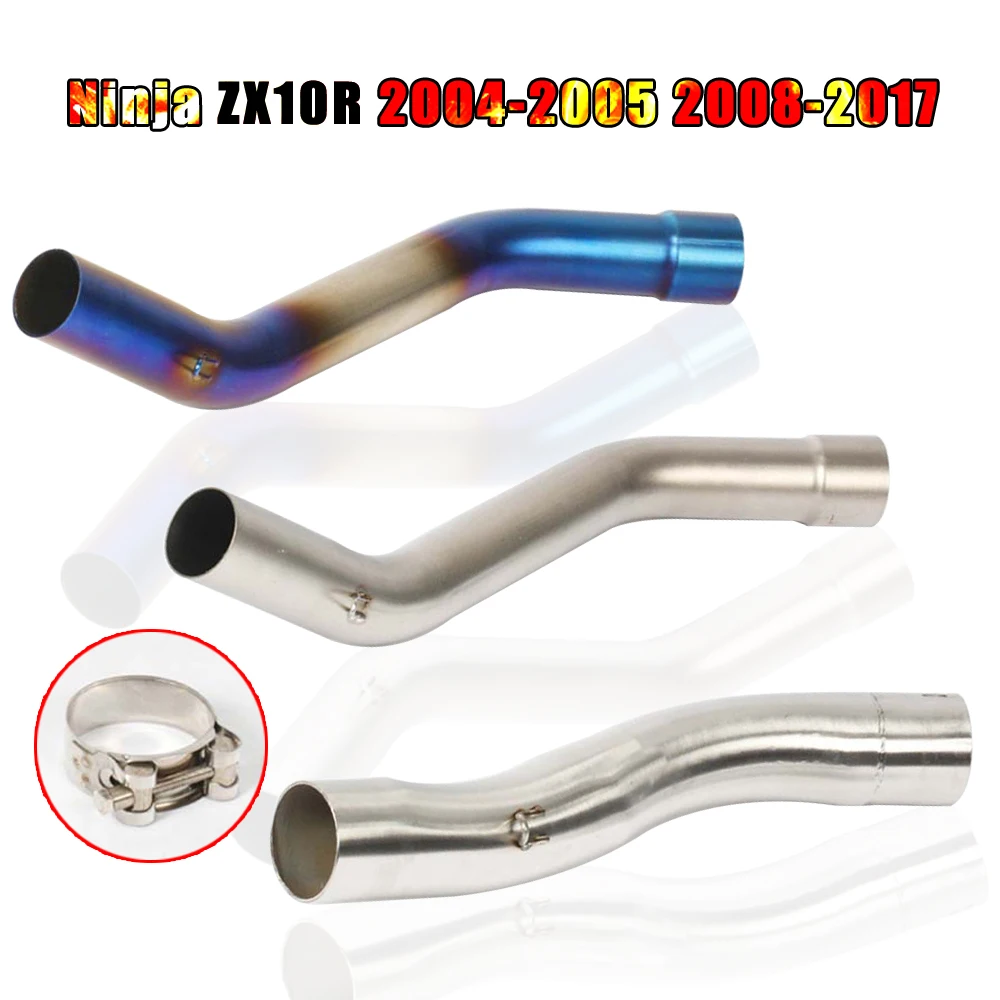 

ZX10R Slip On Motorcycle Exhaust ZX 10R Muffler Escape Connector Modified stainless steel Middle Link Pipe For Kawasaki ZX-10R