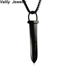 Valily Men’s Black Big Nail Pendant Necklace Hip Hop Rock Punk Special Pull-tab Nail Shape Necklace For Women Stainless steel