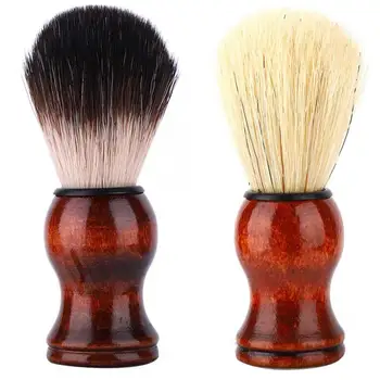 

Man Male Manual Operation Foam Beard Shaving Brush Tool with Wooden Handle