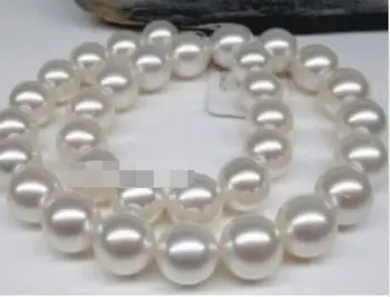 

HUGE 18"AAAA+ 11-12MM SOUTH SEA WHITE PEARL NECKLACE 14K