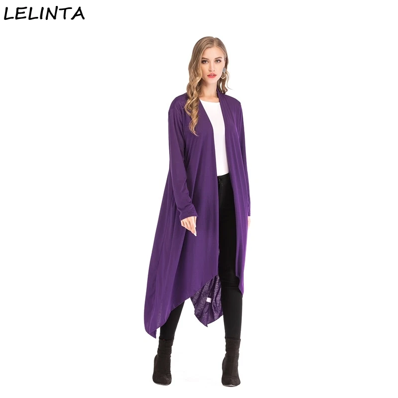 

Women's Long Open Front Drape Lightweight Duster Maxi Long Sleeve Cardigan Coat Big Size Irregular Hem Plus Size XL-XXXXXL