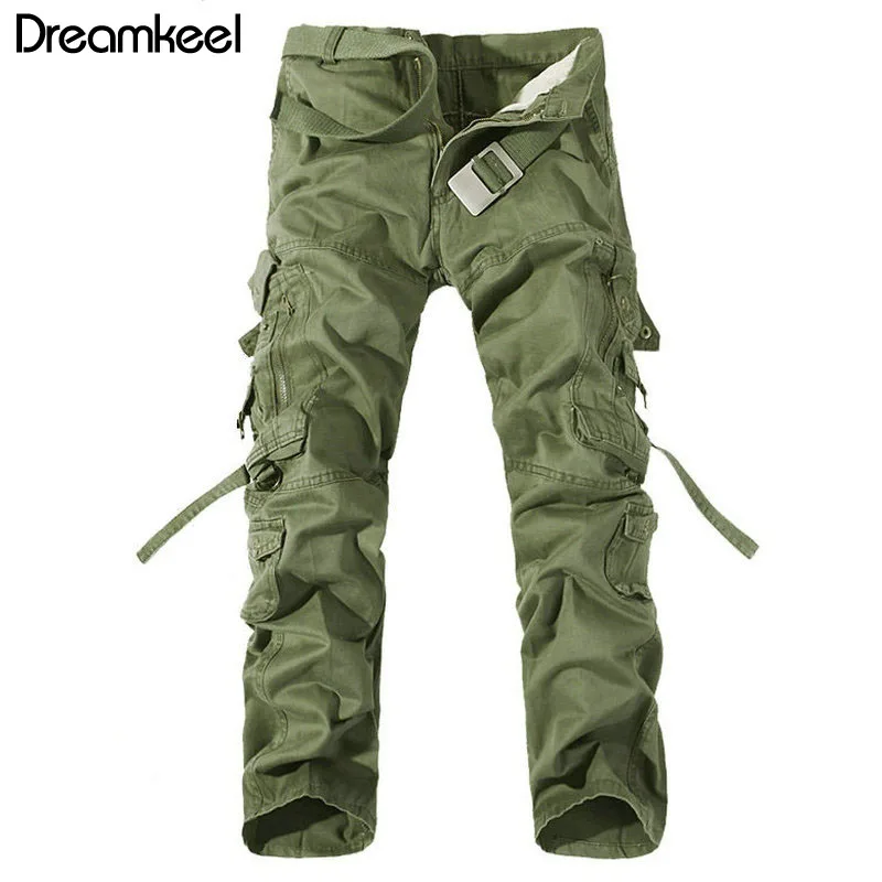 

Men Clothes 2019 Mens Cargo Pants New Top Fashion Multi-Pocket Solid High Quality Casual Slim Workout Streetwear Trousers Size Y
