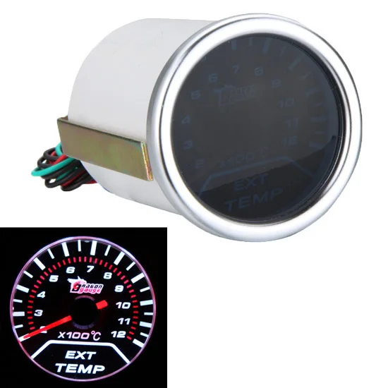 Universal 2&quot 52mm LED Car Meter Gauge Sensor EGT Exhaust Gas Temp White Motor Indicator |