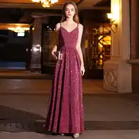 weiyin Sexy V Neck A-Line Evening Dresses Prom Gowns Formal Party Dress Vestido de Festa Elegant Luxury Robe Longue WY1106