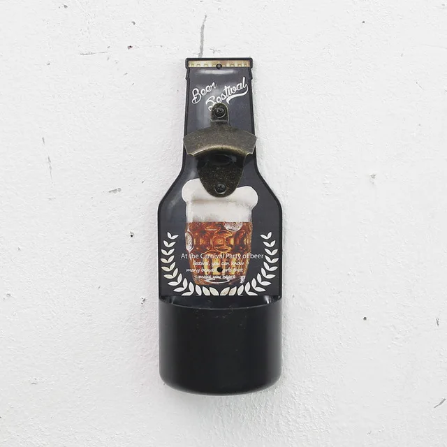 Retro Bronze OPEN HERE Wall Mounted Bottle Cap Opener Bar Kitchen Beer Hot 