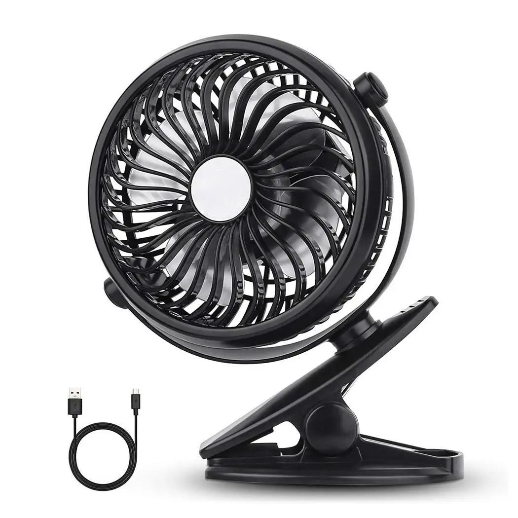 

Clip-on Baby Cart Fan 2600mAh Portable Rechargeable Sports Office Mini USB Air Cooler for Computer Laptop Cooling Summer Use