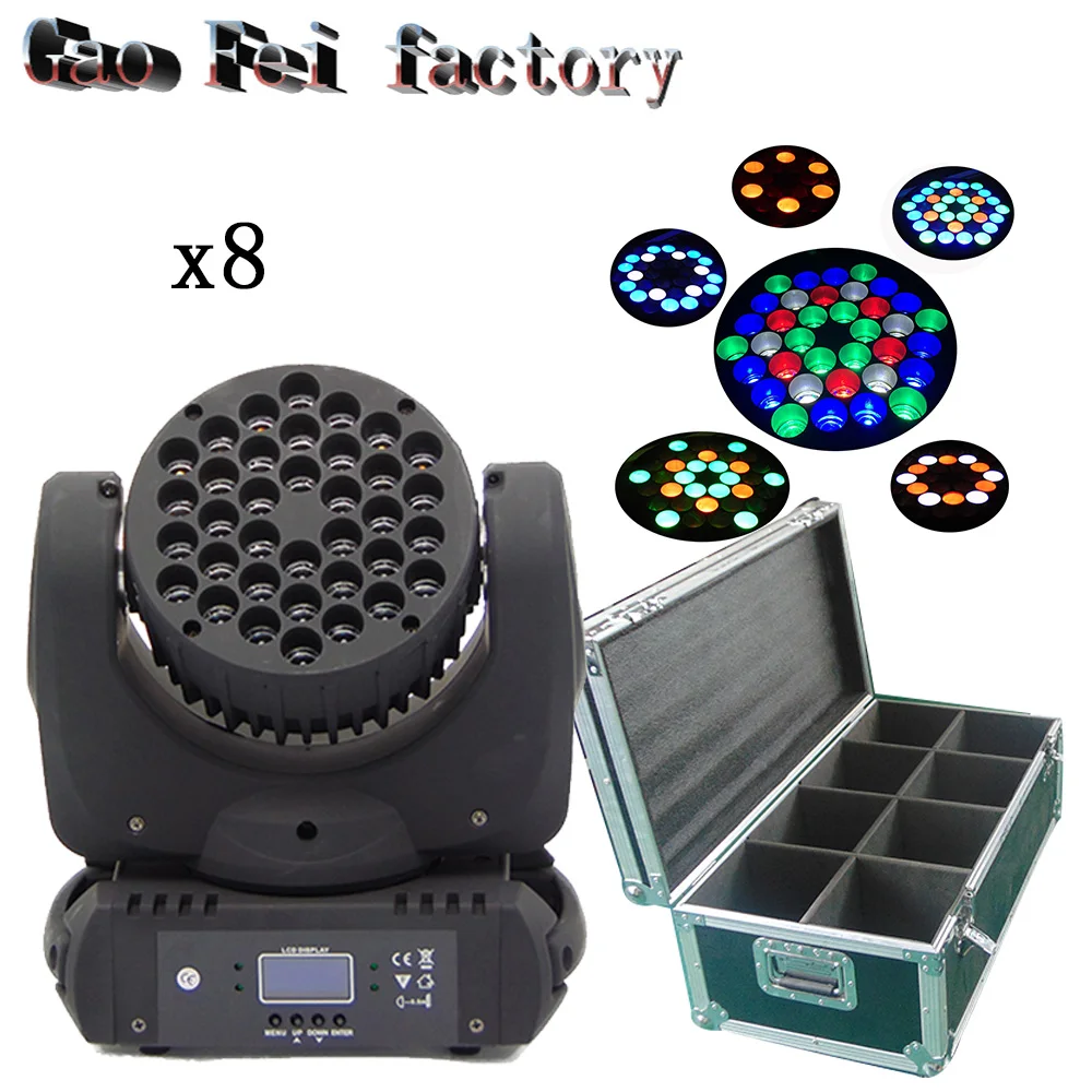 

flight case 8pcs/lot 36x3W LED Beam Moving Head Light LED beam RGBW 36X3W RGBW LED Beam Moving Head