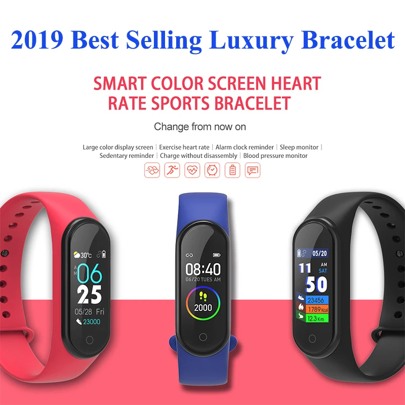 

M4 Smart band 4 Sport bracelet Heart Rate Blood Pressure Sleep Tracker Health Wristband Watch Men Smartband IP67 PK mi band 4 3