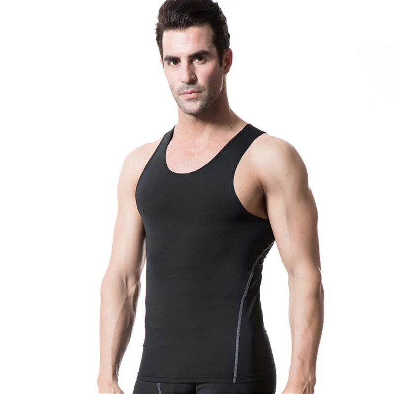 Men Pro Quick Dry GYM Tank Compress T shirt font b Fitness b font Exercise Top