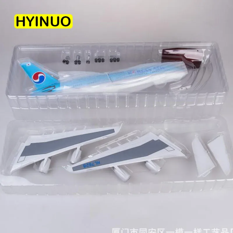 1/160 масштаб 45,5 см самолет Airbus A380 самолет Корейская Международная авиакомпания Модель W светильник и колесо литой пластик Смола самолет