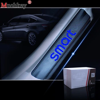 

Door Sill Protector For Smart 4D Carbon Fiber Vinyl Sticker Car Door Sill Welcome Pedal Stickers Interior Car Accessories 4Pcs