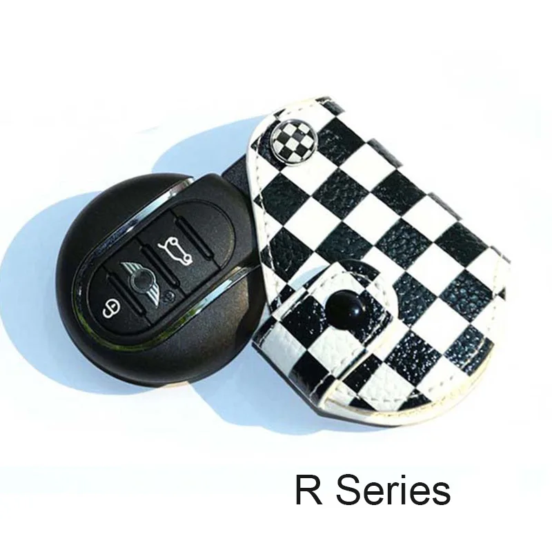 Кожаный брелок Юнион Джек чехол для ключей сумка держатель для Mini Cooper Countryman Clubman R55 R56 F55 F56 F60 аксессуары для стайлинга автомобилей - Название цвета: R Series Checker