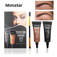 Ministar 2 цвета/Набор Тушь для бровей крем с кисточкой 24 продолжительное время Водонепроницаемый Коричневый Черный 4D гель для бровей MT003