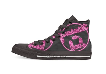 

Feminist as Fack High Top Canvas Shoes Flat Casual Custom Unisex Sneaker Drop Shipping