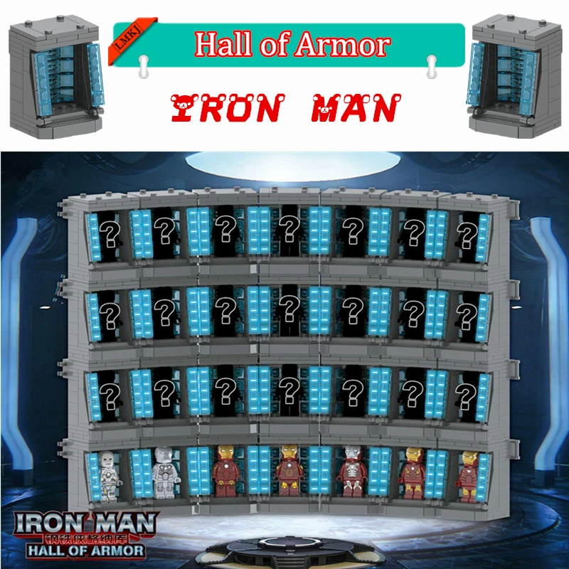 

DIY Iron Man Hall of Armor Building Blocks Avengers Super Heroes Figures Bricks Compatible With Legoing Toys for Children Gifts