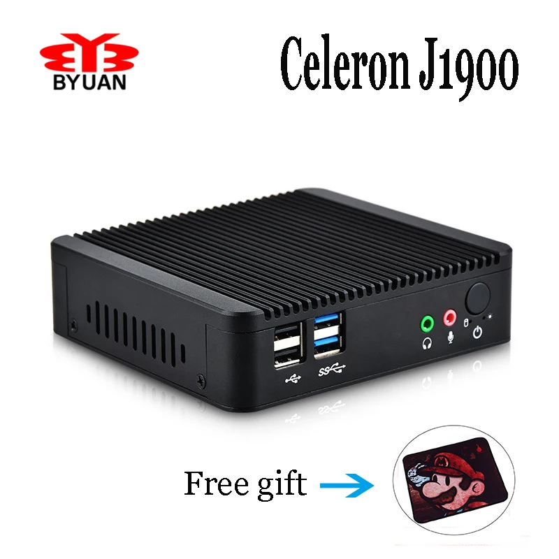  OEM/ODM linux mini pc with celeron J1900 on board 1080P dual lan multimedia player USB3.0 support windows 7/8.1/10/linux 