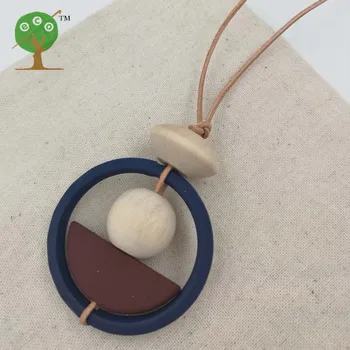 cute Geometric irregular bead Necklace Modern Tribal dark color Chic bead necklace half circle 2017 newest NW157