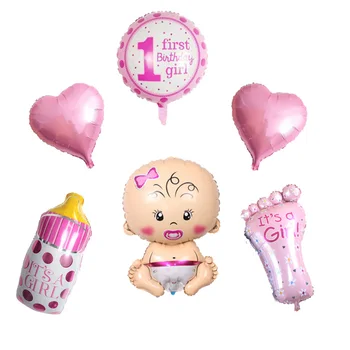 

6pcs large size Boy&Girl Birhtday Party Balloons Foil Balloons Kids Birthday Party Decoration Baby Shower Party Supplies Gift