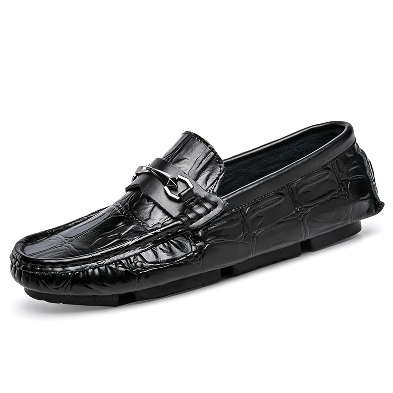 GOXPACER/Всесезонная Мужская обувь с металлической пряжкой, повседневная обувь из натуральной кожи, модная обувь на плоской подошве, дышащая