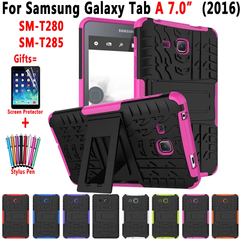

Silicon Case for Samsung Galaxy Tab A A6 7.0 inch T280 T285 SM-T280 SM-T285 Cover Hybrid Armor Kickstand Hard Coque Capa Funda