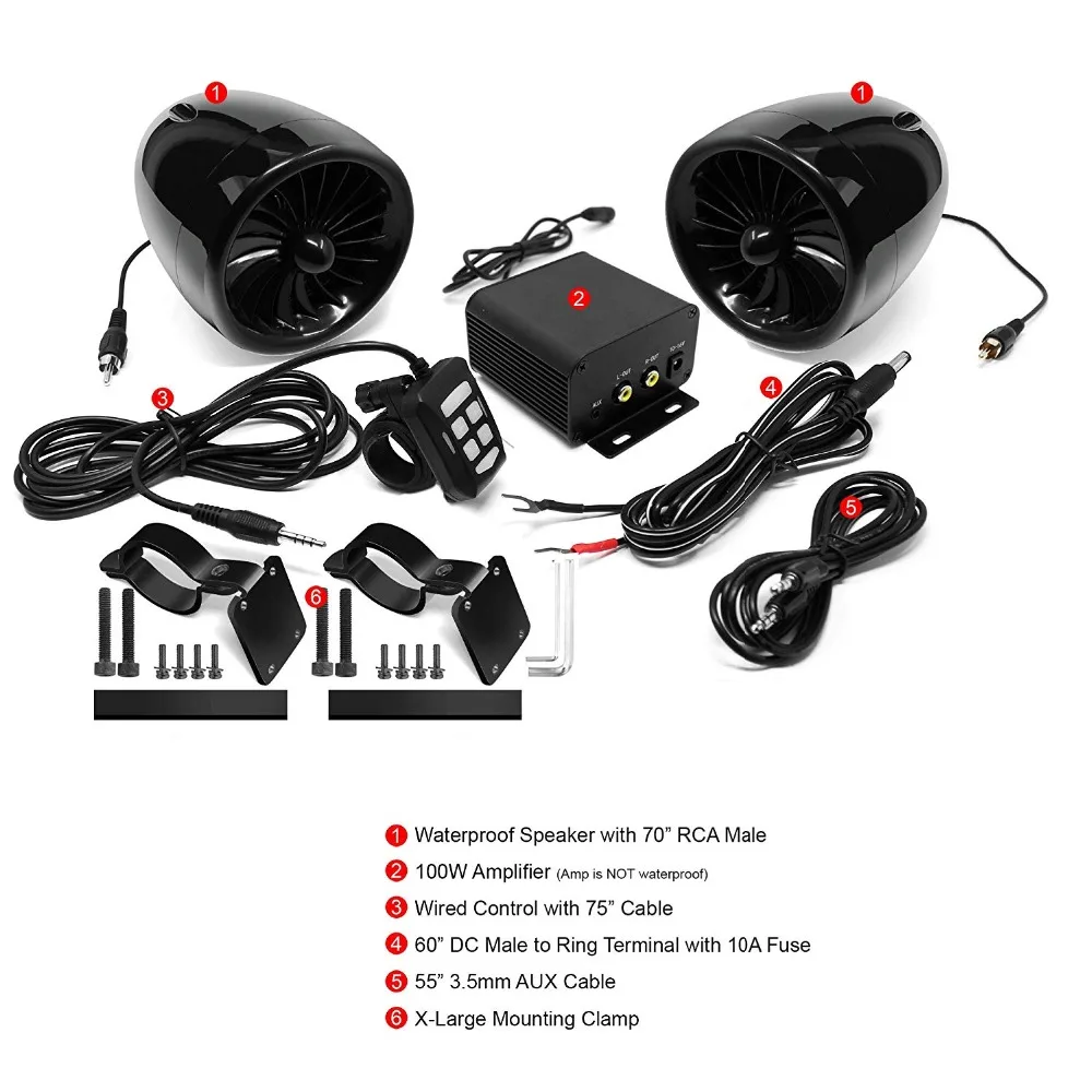 Aileap M150S Conjunto com 2ch Stereo Amplificador de Áudio Da Motocicleta