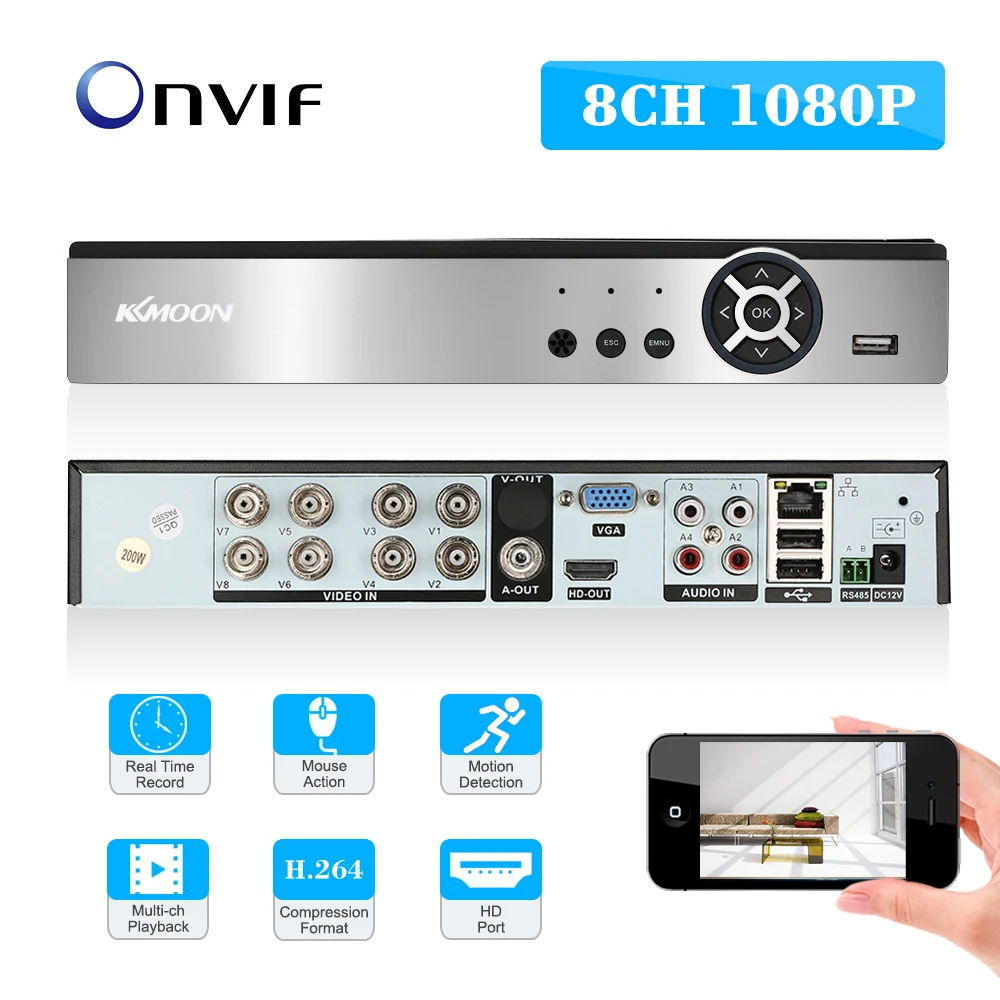 KKmoon 8CH DVR 1080 P HD CCTV система видеорегистратор 4 шт. 1080 P Домашняя безопасность Водонепроницаемый ночного видения камеры наблюдения наборы