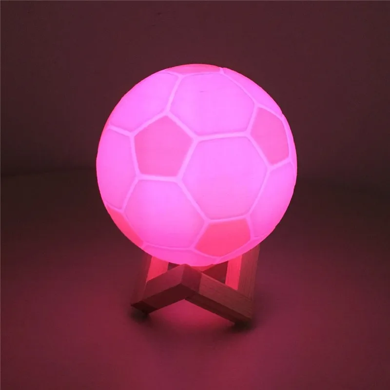 3D иллюзия Лампа Футбол ночник футбол настольная лампа 7 цветов USB Chrage клуб Декор подарок на день рождения для Футбол вентилятор