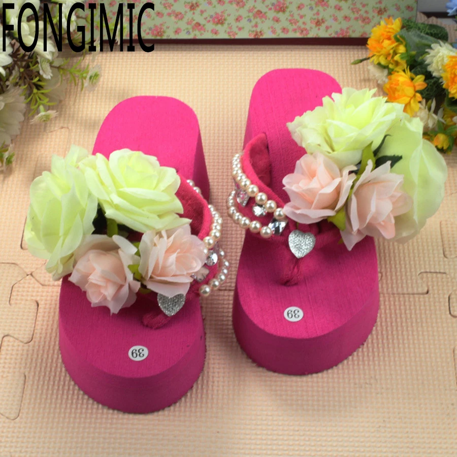 

Special Design High Quality Women Casual Wear Flip Flops Two Colors Wedges Slip-on Summer Handmade Beautiful Looking Shoes Cozy