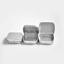 Маленькая жестяная коробка Подарочная коробка мята металлическая коробка белый черный серебряный прямоугольник простой коробки для хранения W9293